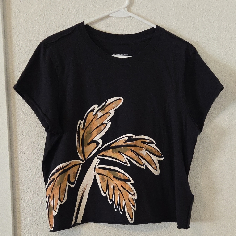 Black Graphic Palm Tree T-Shirt LouLou Avenue x Anthropologie Graphic Tee